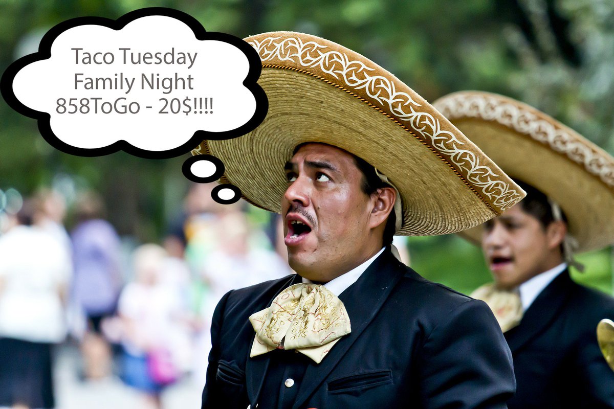 858togo's tweet photo. #TacoTuesday Win dinner tonight at https://t.co/llNndpdvu5! Ole! https://t.co/Y1v0VTHGDw