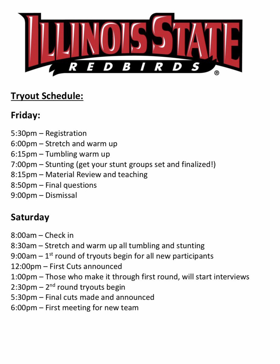 ISUCheerleading's tweet image. 2017-2018 Tryout Information #BackTheBirds