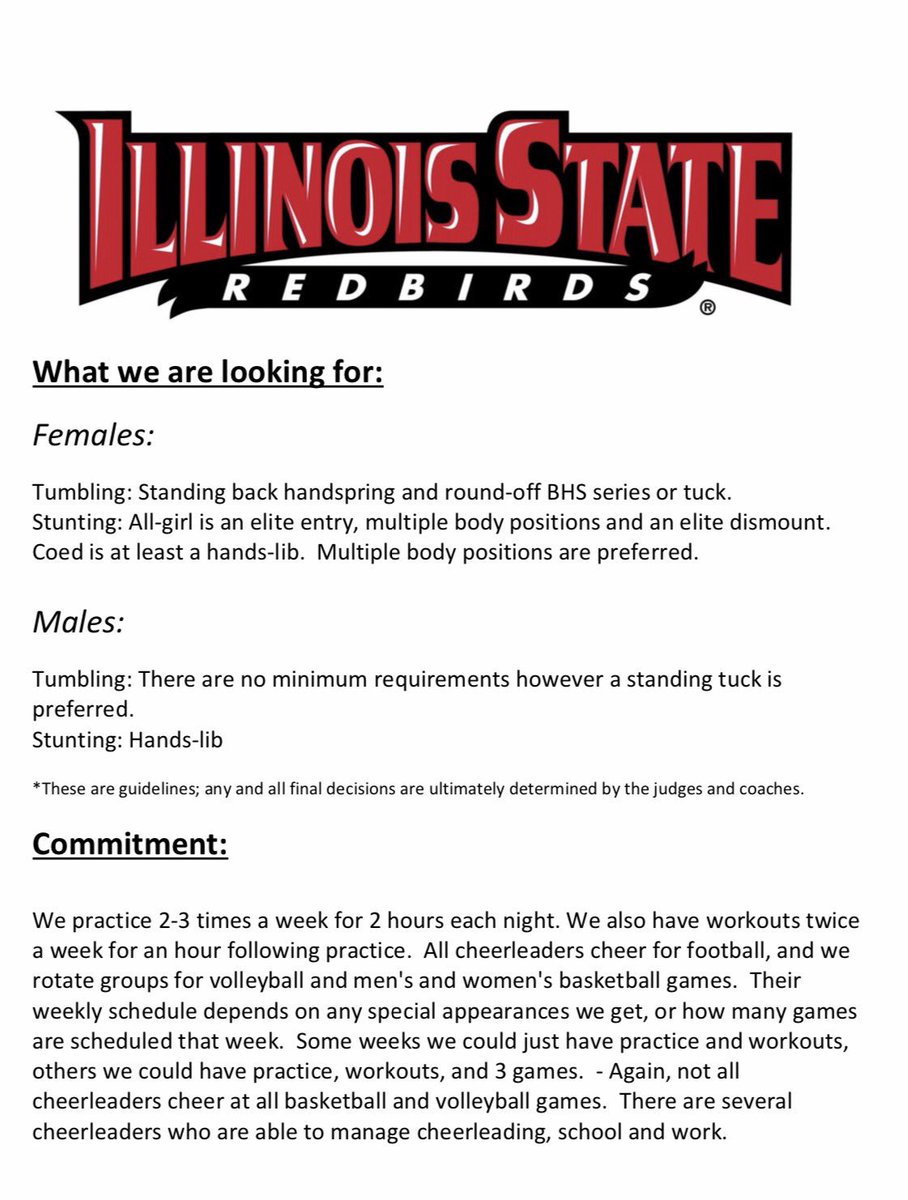 ISUCheerleading's tweet image. 2017-2018 Tryout Information #BackTheBirds
