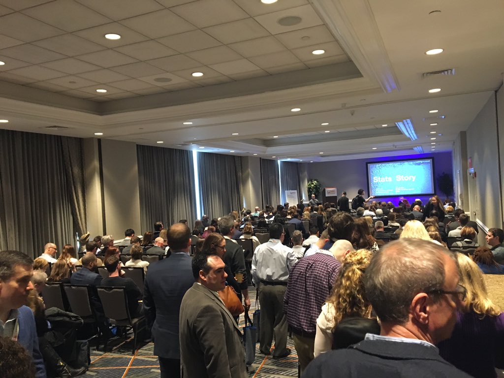 QuirksMR's tweet photo. Standing room only in Room 5! From Stars to Storyboard w/Netflix and Backstories Studio #QuirksEvent #mrx https://t.co/YgBNVwmXip