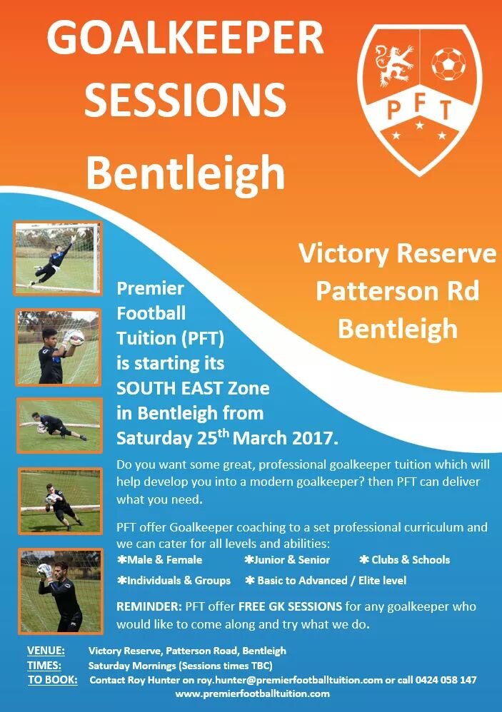 PFT_GK's tweet photo. PFT is starting goalkeeper coaching sessions in Bentleigh https://t.co/o0BVq0QKJL
