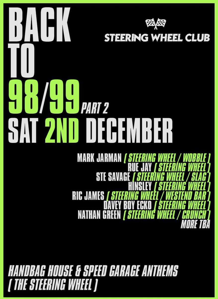 DJFELTON1983's tweet image. The Steering Wheel night will be held at @Nightingaleclub 
Ticket &amp;gt; skiddle.com/whats-on/Birmi…