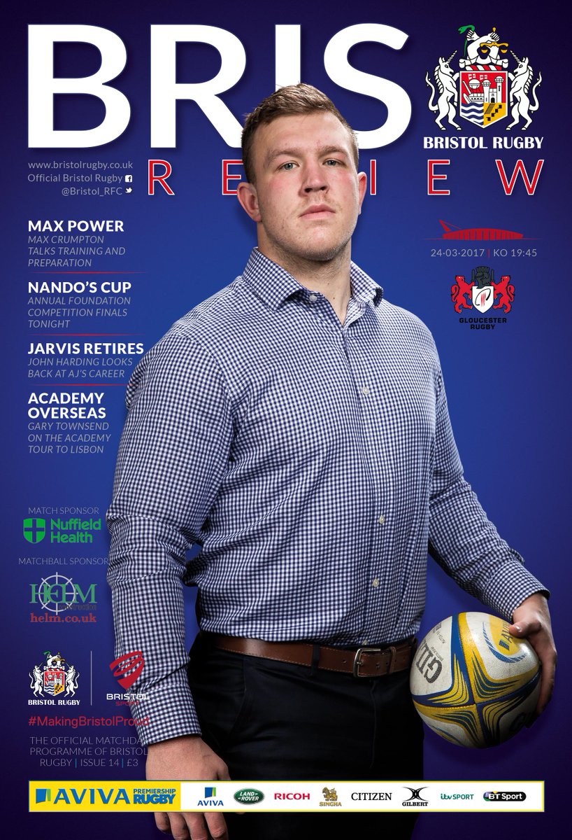 BristolBears's tweet photo. Don't miss tonight's #BrisReview as @bristolsportwkc talks exclusively to @maxcrumpton. Available for £3 at @ashtongatestad. https://t.co/91bWQvmywS
