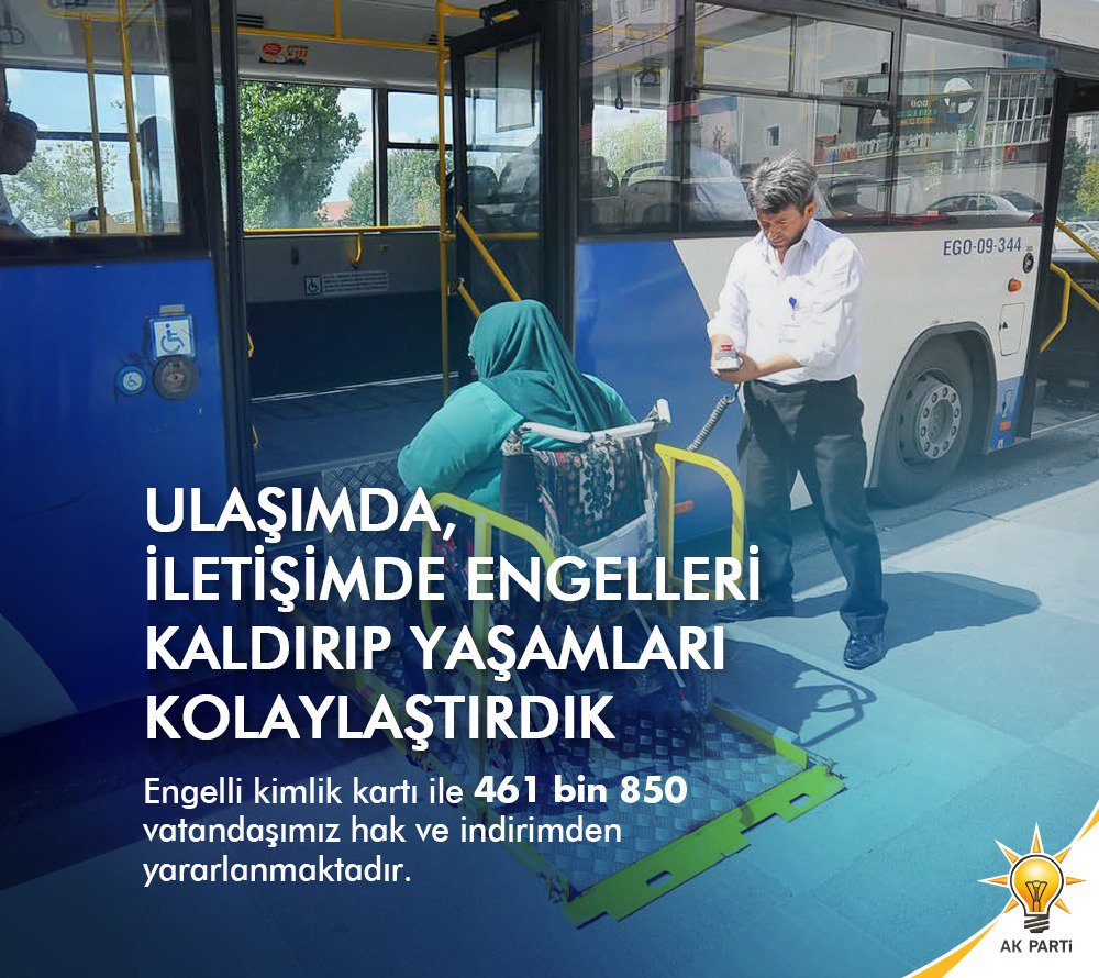 GMAKKADIN's tweet photo. Engelliler için kimlik kartı ile 461 Bin 850 vatandaşımız hak ve indirimden faydalanmaktadır. #EngelsizTürkiyeİçinEVET https://t.co/3Ew3kvkTof