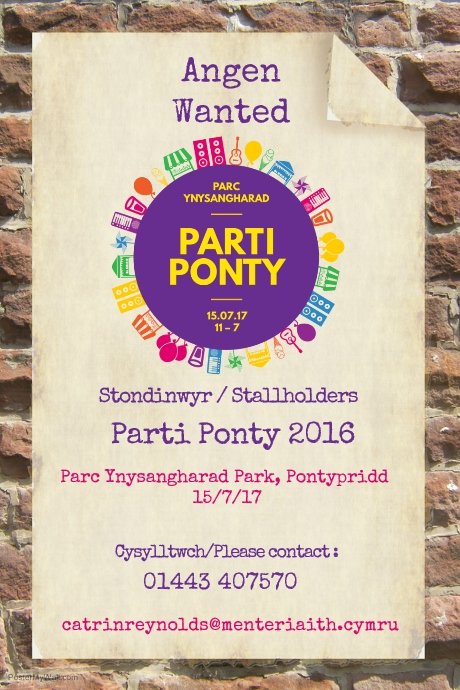 PartiPonty2020's tweet photo. Chwilio am stondinwyr / Searching for stallholders #partiponty17 https://t.co/qx7Jp9Vugj
