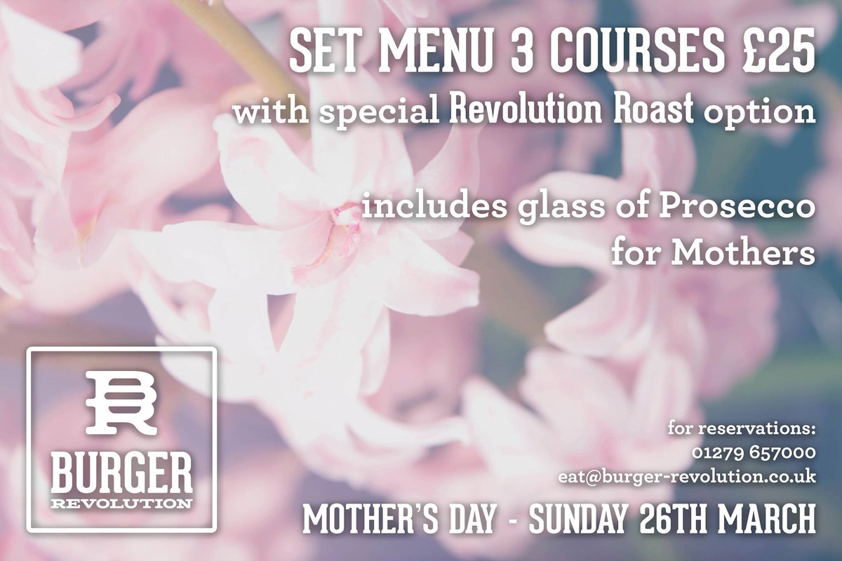 BurgerRevBS's tweet photo. Treat your #Mum this #MothersDay to our Revolution Roast 😋! 🌺🌸 #BishopsStortford #Herts #MothersDaygifts 🌷🌼 😘 https://t.co/mHAgbZvaKN
