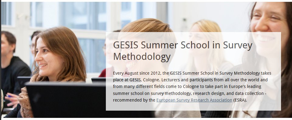 The program of the 6th GESIS Summer School in Survey Methodology 2017 is online and registration is open goo.gl/9a9ASr <a href="/gesis_org/">GESIS @gesisorg.bsky.social</a>