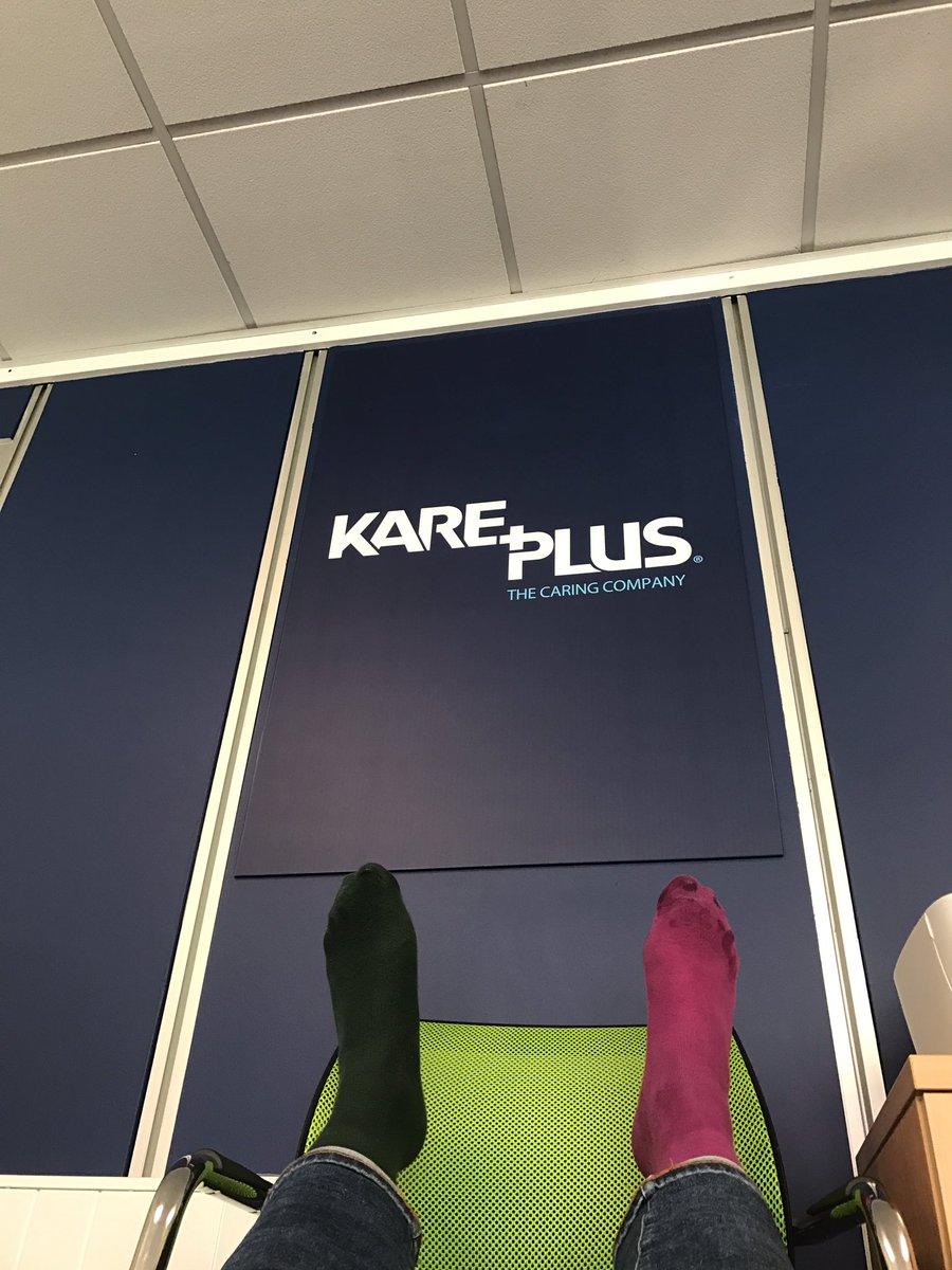 kpbournemouth's tweet photo. We are supporting #DownSyndromeAwareness by wearing odd socks today! #Bournemouth #kareplus https://t.co/RanZl32Xff