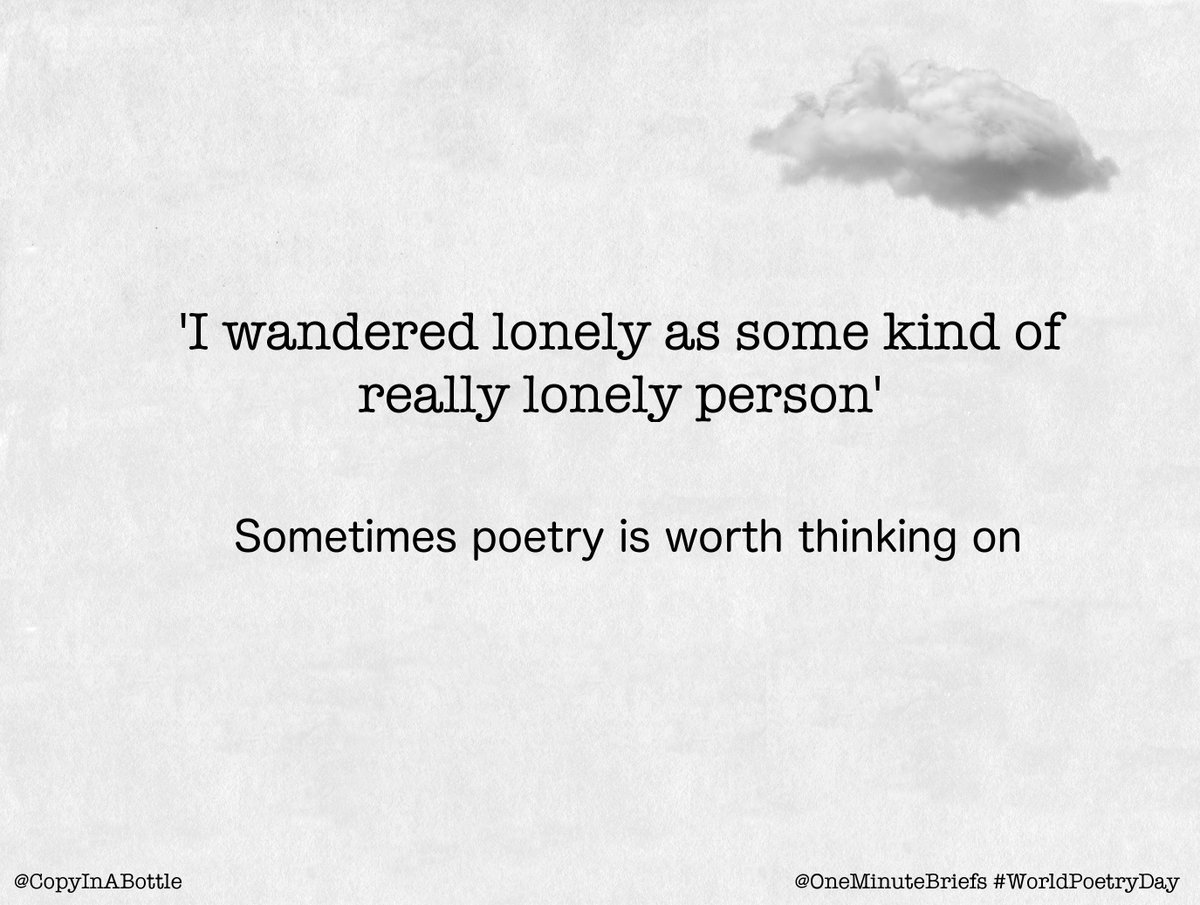 copyinabottle's tweet photo. What many points is a cloud Wordsworth in scrabble? @OneMinuteBriefs #WorldPoetryDay https://t.co/bAAYmKvKMG