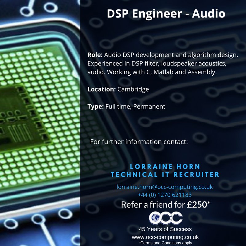 OCCITJOBS's tweet image. #DSPEngineer #Audio