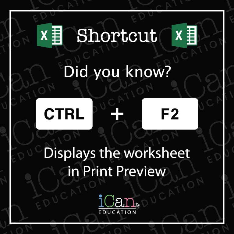 iCan_Edu's tweet photo. It's the first #TopTipTuesday of spring! We hope this #Excel shortcut will help you save some trees 🌳 #MSOffice #software #training #tips https://t.co/VWfJESfGD6