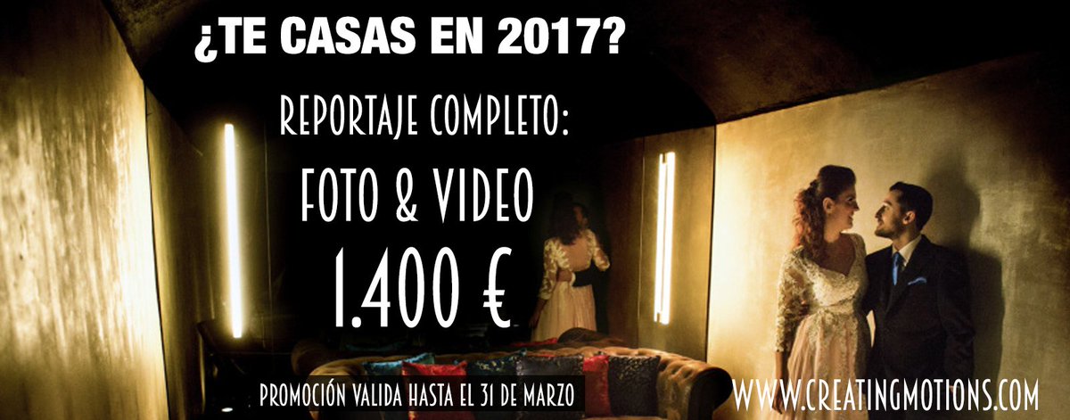 CreatingMotions's tweet image. #EsTiempoDeAmstelRadler #bodas #weddings #novias #vestidos 

¡PROMOCIÓN LIMITADA HASTA EL 31 DE MARZO!

¡FOTO Y VIDEO POR SOLO 1.400€!