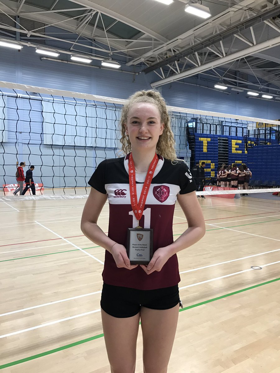 Sport_Hallam's tweet photo. Your @BUCSsport Trophy Winners Women's @SHUvolleyball and @EvaBorrowdale Player of the match 🙌🏐 #Wearehallam https://t.co/SI5DDO24gj