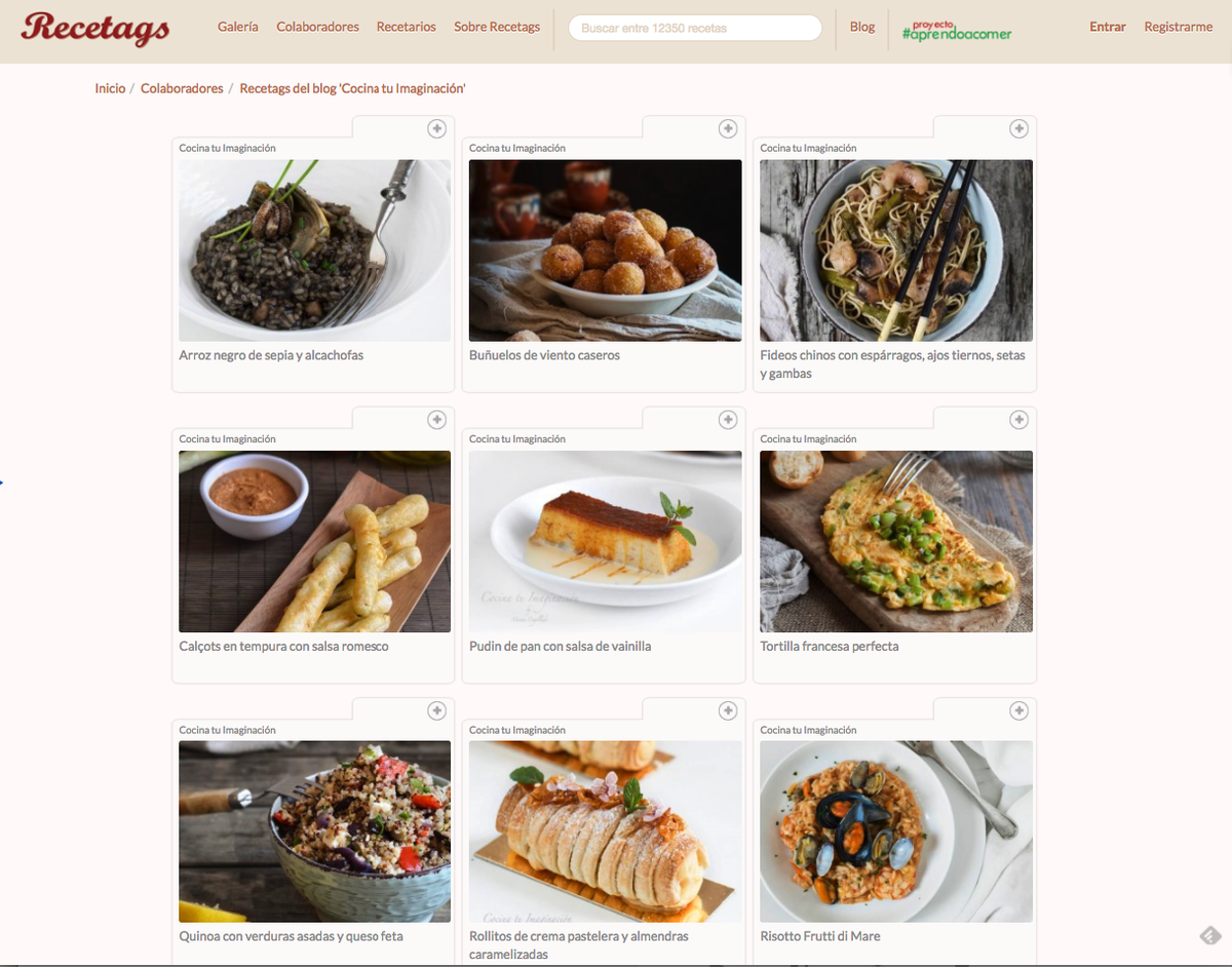 Las recetas de <a href="/Cocinatuimagina/">Cocinatuimaginación</a> ya están disponibles en #Recetags. Son la Crème de la crème! 
Aquí sus #recetas ▶️ bit.ly/2maklU7