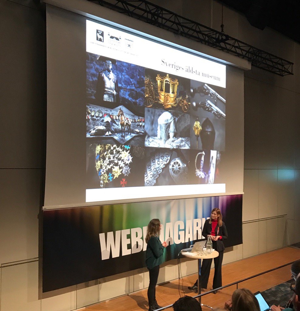 Inledningar man sällan hör på sociala medier-presos: "Vi har funnits sen 1600-talet" Livrustkammaren på #webbdagarna