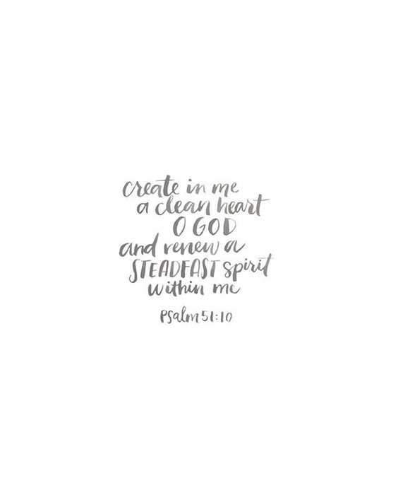 Here's this week's scripture to help you through your week. #Psalm51 #CleanHeart #WordOfGod #soulforthecity