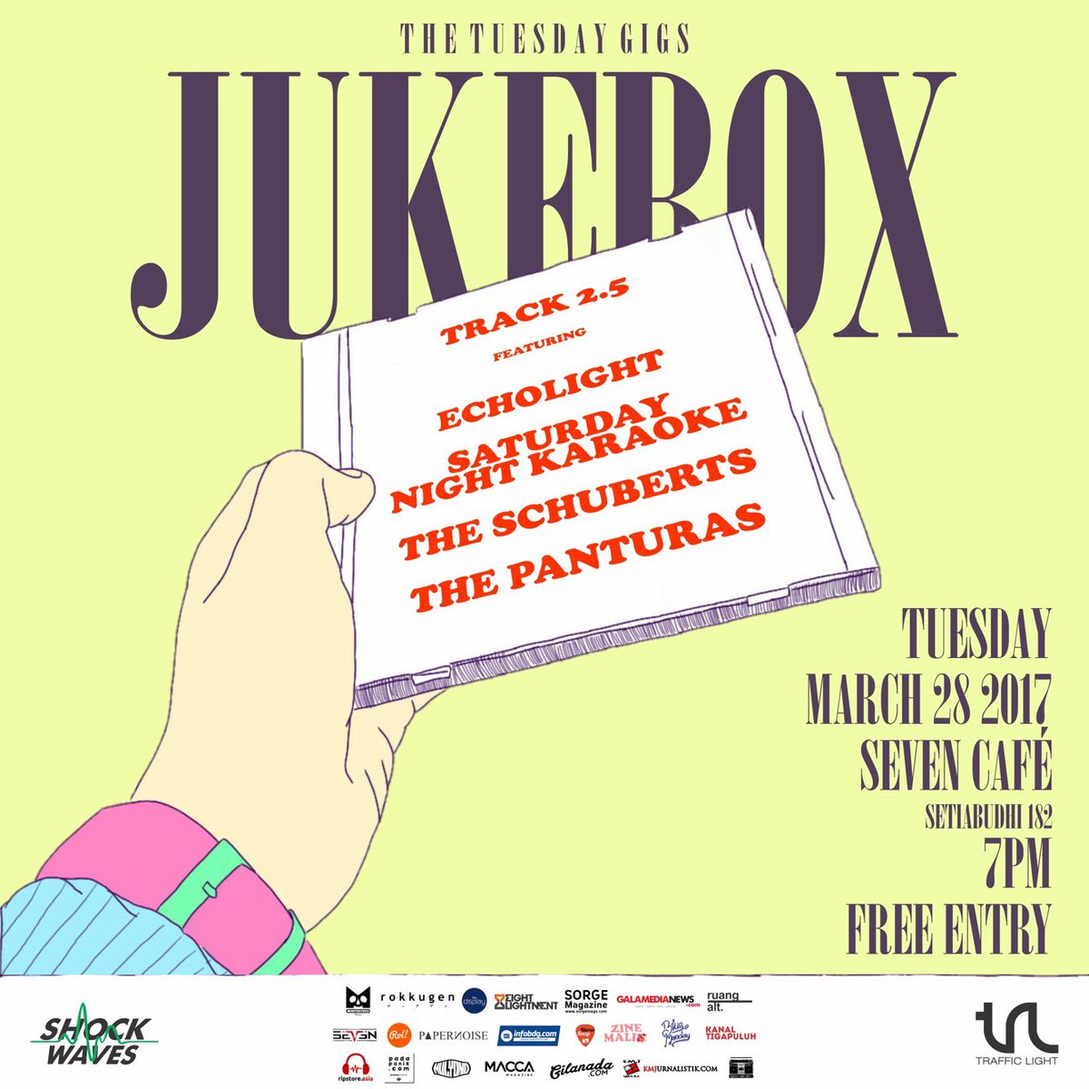 JUKEBOX: TRACK 2.5
 
Tuesday, Mar 28th 2017
Seven Cafe, Setiabudhi 182 Bandung
 
Open Gate 7.00 PM
Free Entry! | cc: <a href="/shockwaves_id/">Shockwaves</a>
