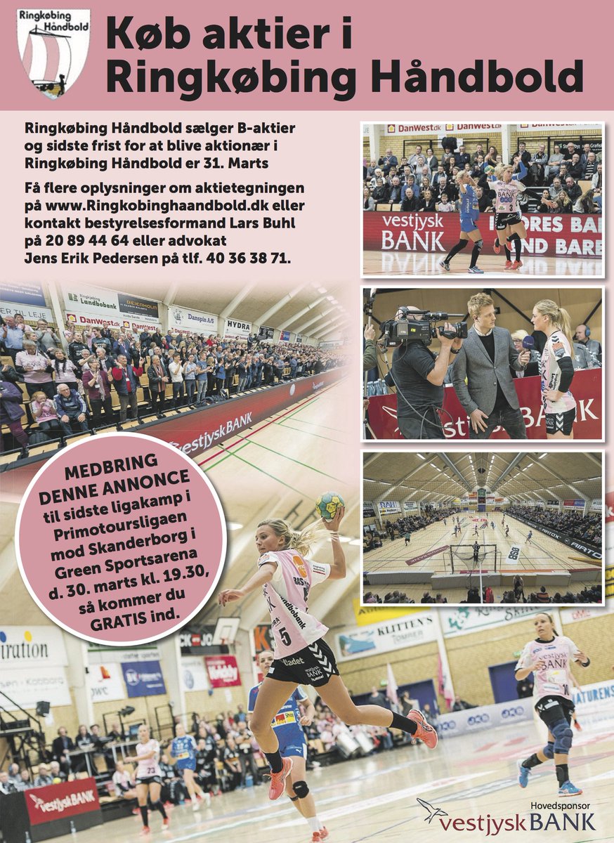 Vil du med på holdet? Du kan stadig nå at købe B-aktier i Ringkøbing Håndbold.
ringkobinghaandbold.dk/klubben/aktiep…
