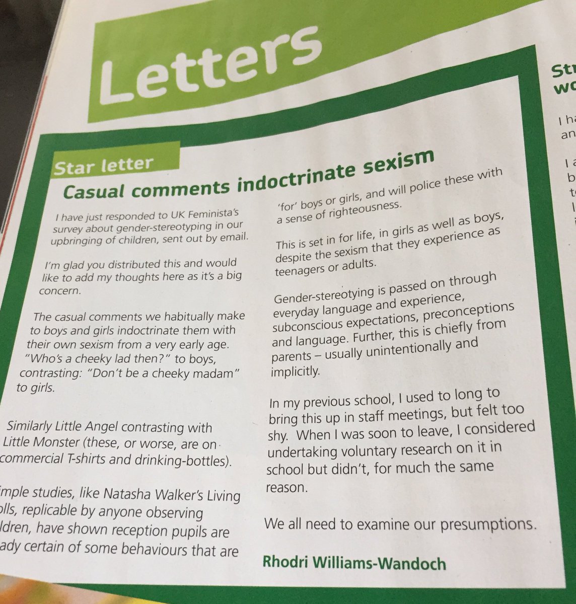 LetToysBeToys's tweet photo. Star letter @NUTonline Teacher magazine this month, chiming exactly with our campaign, that's also in the Teacher! https://t.co/hBg8TKlaQI https://t.co/eXHFTeIstd