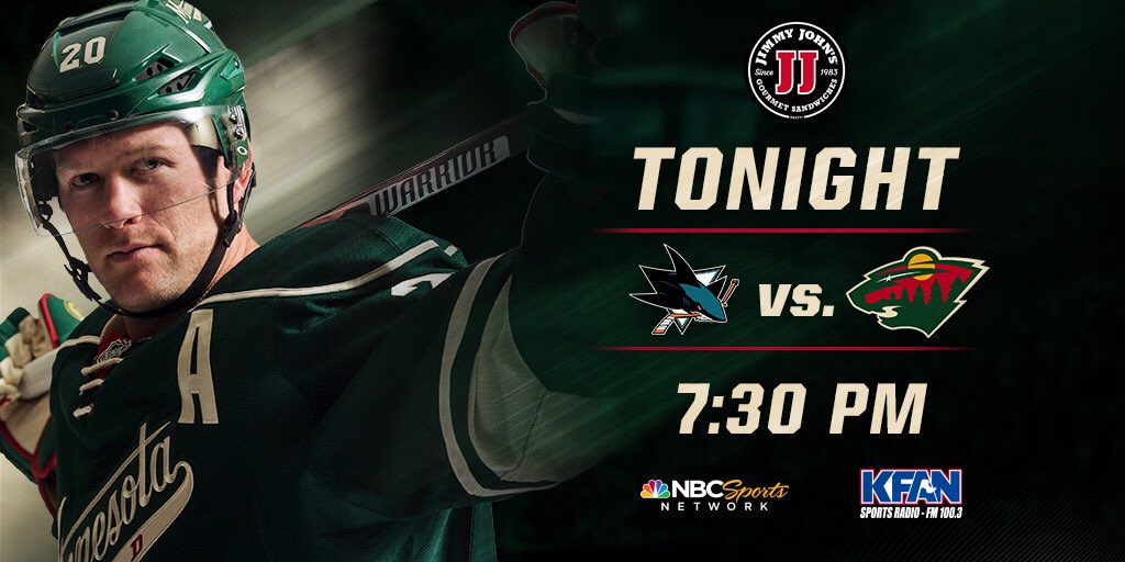 mnwild's tweet photo. #mnwild returns home to host San Jose tonight.
π’ 7:30 p.m. CT | πΊ @NBCSN | π» @KFAN1003 | π₯ #FOXSportsGO |π±#SJSvsMIN, #FreakyFastGameDay https://t.co/SnCFWUTwKL