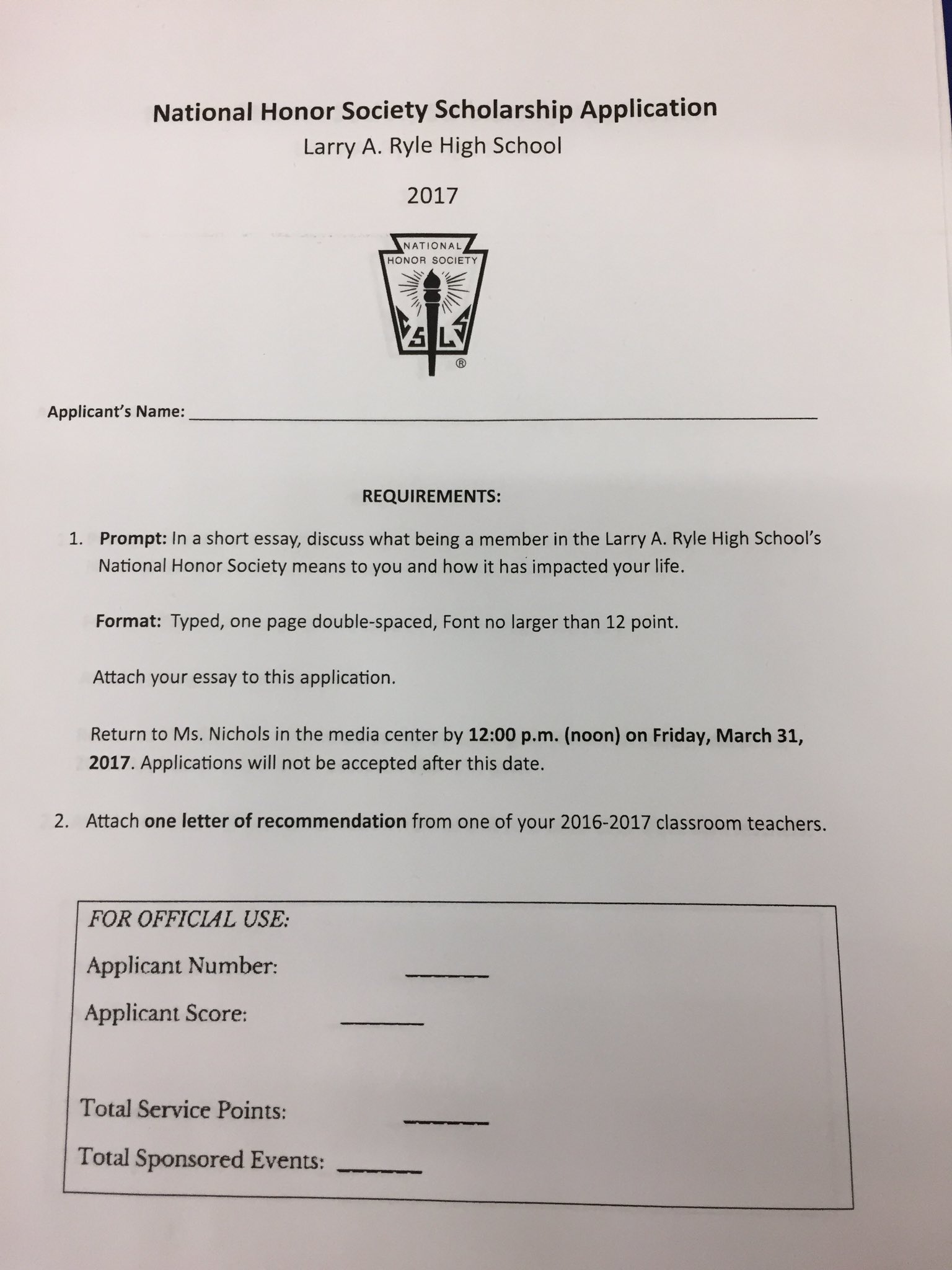 Nhs Scholarship Essay1