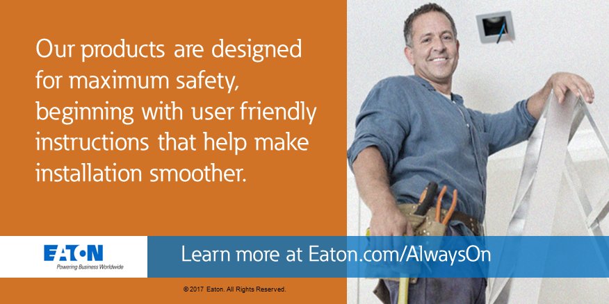 ETN_Electrical's tweet photo. Our products are #AlwaysOn. Count on us for the safest, most dependable residential #electrical products. Learn more https://t.co/ke8Z1kpLhm https://t.co/xU8hiqIgoP
