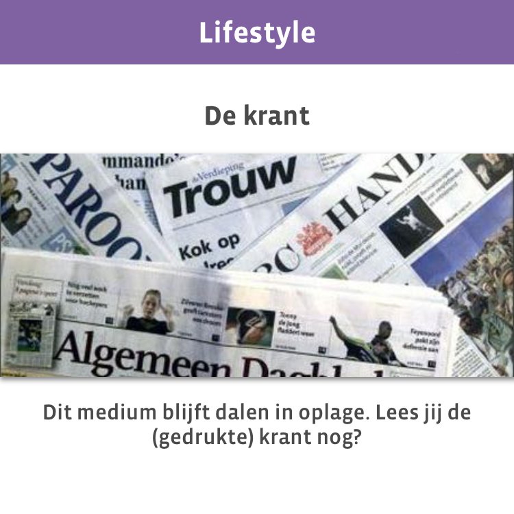 Hé, vraagje: lees jij de gedrukte versie van de krant nog? Geef je antwoord hubs.ly/H06Nj3-0 #krant #nieuws <a href="/volkskrant/">de Volkskrant</a> <a href="/NUnl/">NU.nl</a>