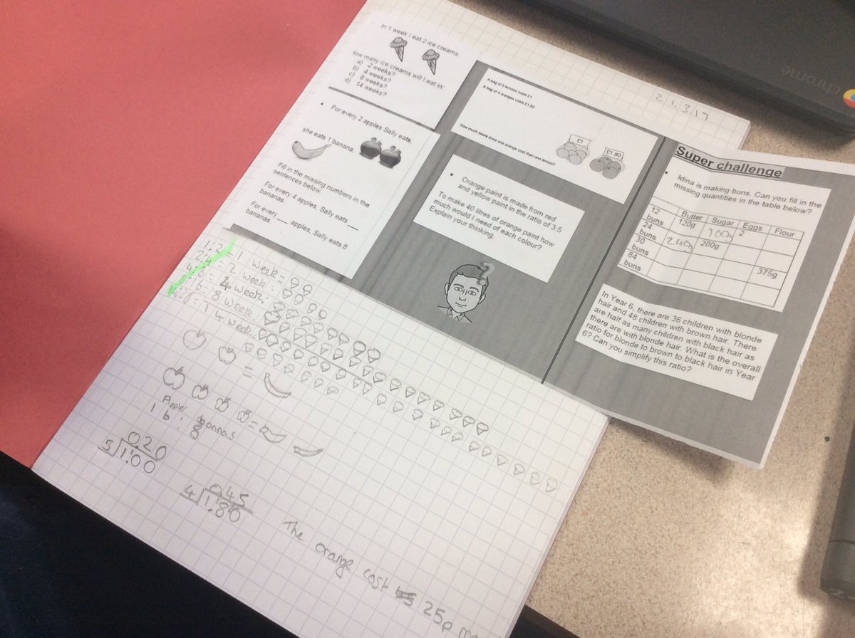 fossclass's tweet photo. Introducing ratio using pictorial representations and then answering the maths hub questions for reasoning! @WRMathsHub @MissDks2 https://t.co/xIxFcAEWEK