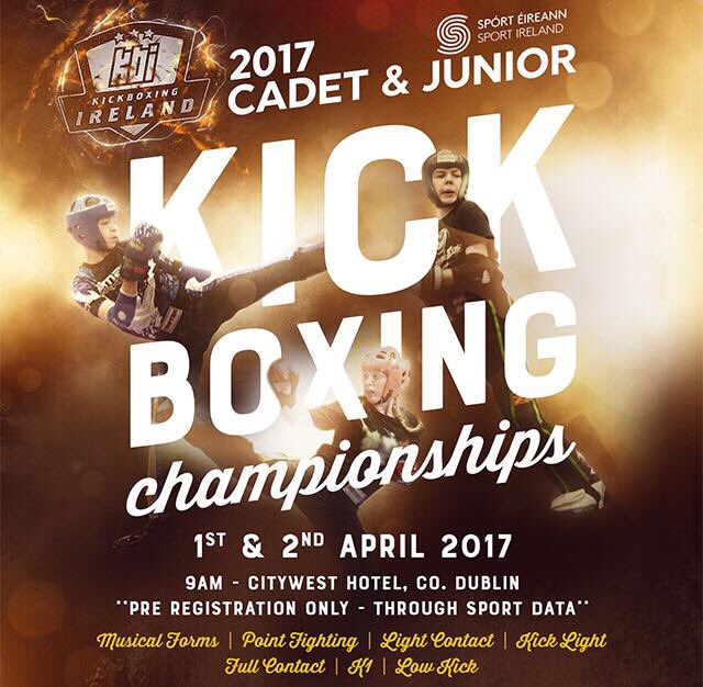 The only official national kickboxing title recognised by <a href="/sportireland/">Sport Ireland</a> ! Cadets&amp;Junior Championships 1-2April in <a href="/CitywestHotel/">Citywest Hotel</a> !