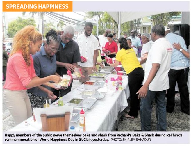 ReThinkLtd's tweet image. Here’s some coverage on our International Day of Happiness event done by the T&amp;amp;T Guardian and the Express.