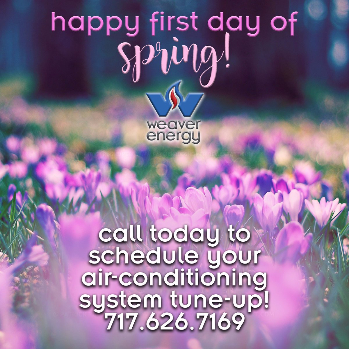 Happy #firstdayofspring from <a href="/WeaverEnergy/">Weaver Energy</a>!
Call today to schedule your air-conditioning system tune-up: 717.626.7169