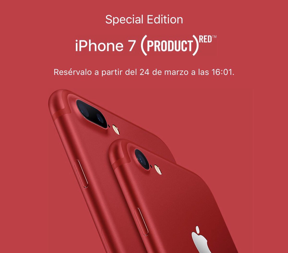 linkmundo's tweet photo. Tenemos nuevo iPhone 7 Red ¡Es precioso! https://t.co/lSe59WD9qp