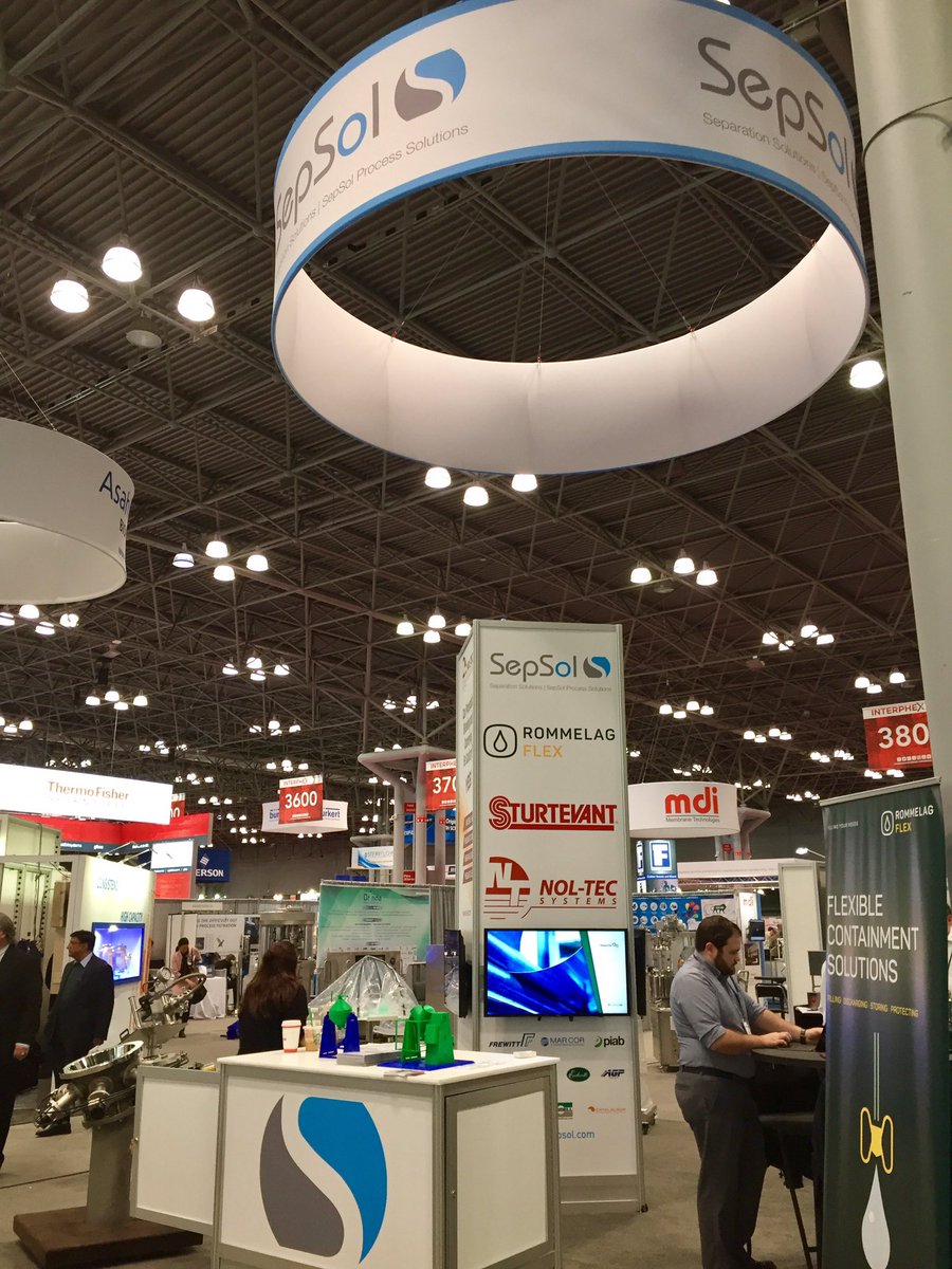 SepSol1's tweet photo. It's day 1 of @INTERPHEX! Come see us & partners today through Thursday in booth 3835 #interphex #SepSol https://t.co/47JaRWjOJD