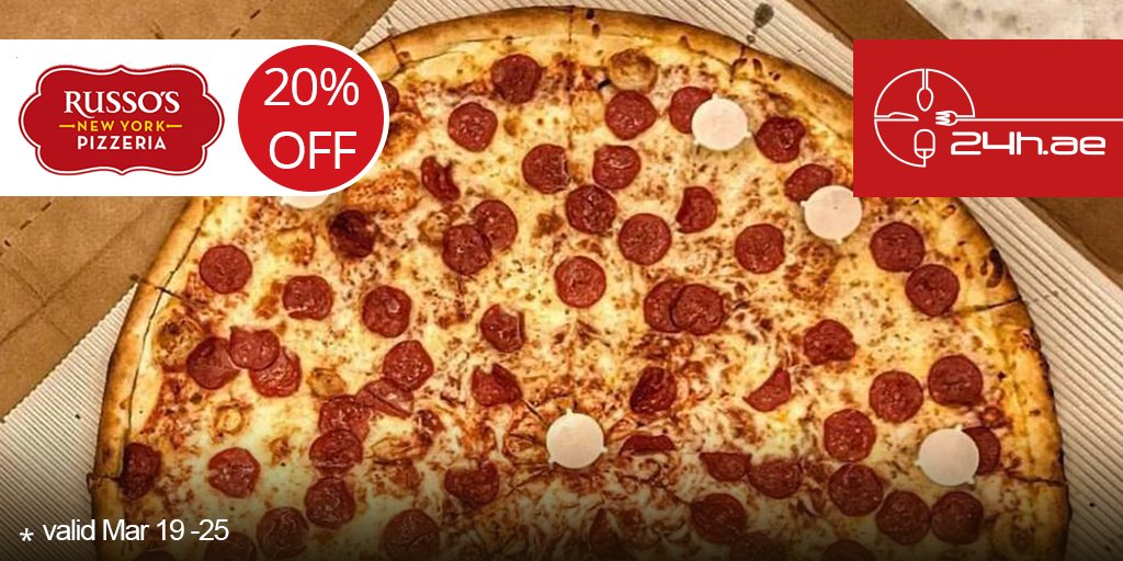 24hae's tweet photo. Keep calm and order from Russo's New York Pizzeria with 20% off on all the menu! Order now: https://t.co/WHcf9OhF1K https://t.co/vms607gXLF