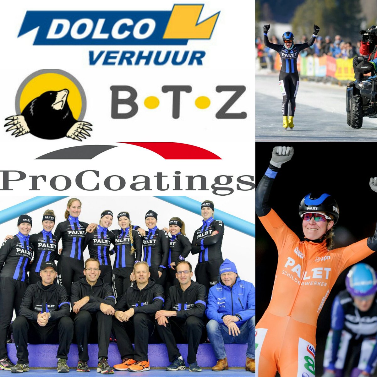 Trots dat subsponsors <a href="/dolcoverhuur/">dolcoverhuur</a> <a href="/BTZAlmere/">BTZ</a> <a href="/ProCoatingsNL/">ProCoatings</a> volgend seizoen weer samen met ons willen juichen #sponsoring #teampaletnl
