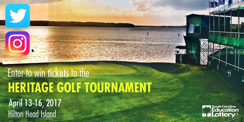 Golf fans, RT this message and follow us at <a href="/sclottery/">SC Education Lottery</a> for a chance to win 2017 Heritage Golf Tournament Tickets! #contest #RBCHeritage