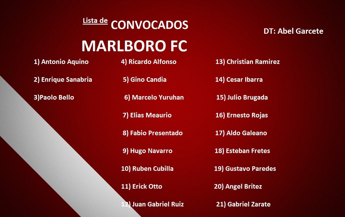 #MarlboroFC🔴⚪

En conferencia de prensa el técnico <a href="/AbelGarcete/">Abel Garcete</a> dio a conocer a los llamados para el encuentro de hoy ante el @arcsenal2015