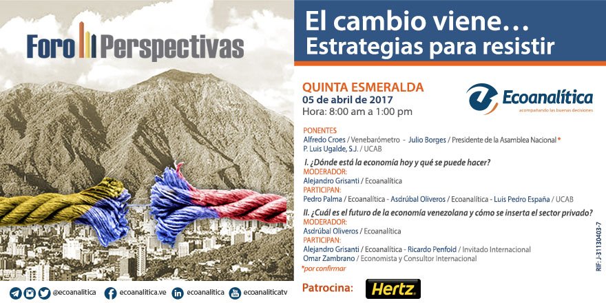 El 05/04 <a href="/AlfredoCroes/">Alfredo Croes</a> analizará los resultados del más reciente estudio de #VeneBarómetro en el #ForoEcoanalitica bit.ly/1vKywvO