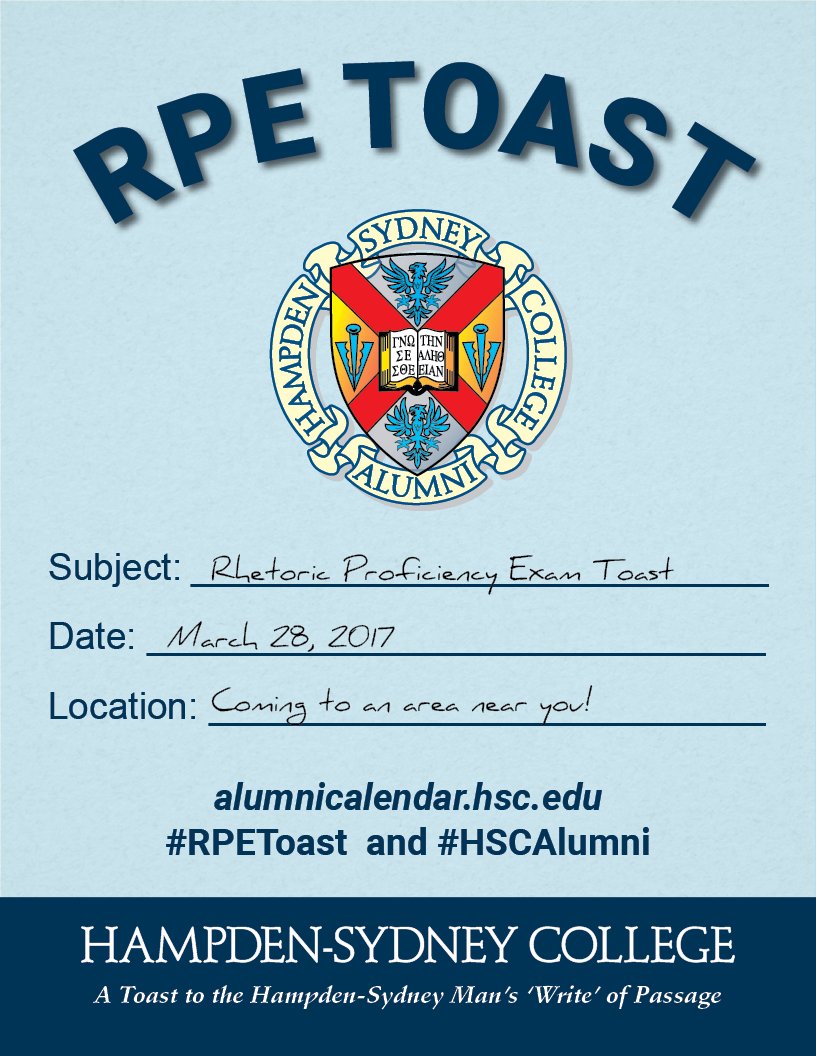 HSC1776's tweet photo. It's nearly time for the annual #RPEToast. Find your fellow @HSCalumni and celebrate! https://t.co/Yto41OCAZj https://t.co/fRnRuEjvTw