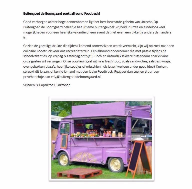 Allround #foodtruck gezocht