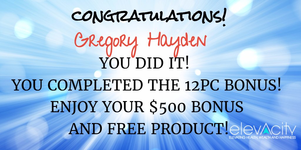 elevacity's tweet photo. Another Partner is winning! Congrats 2 @gregoryhayden 4 completing the 12PC program! More cash heading your way! #elevate2017 #elevacity https://t.co/CTrUWLmRKm