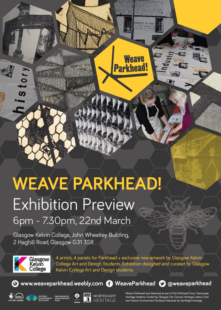 weaveparkhead's tweet photo. Amazing work by @GKCollege students 4 new collaborative #WeaveParkhead exhibition. Preview tomorrow - 22nd Mar 6-7.30pm #KelvinCollective https://t.co/dkAEs7q8DL