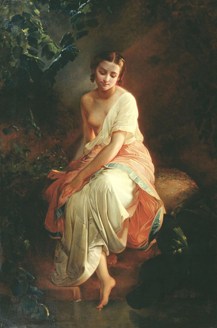 LambersAlie's tweet photo. The Bather 19 th Century Carl Timoleon von Neff 1804/1872. https://t.co/ZUedWousM6