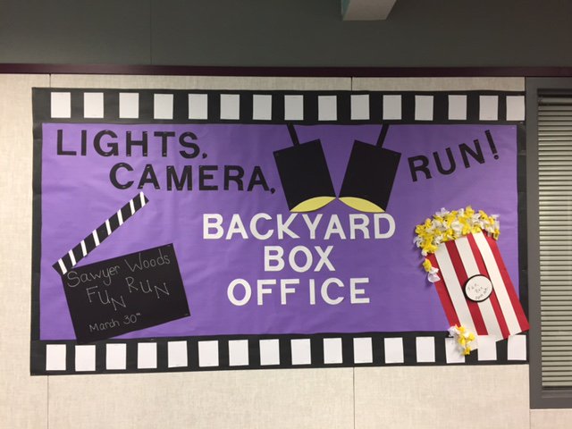 choosebooster's tweet photo. Check out these killer #BackyardBoxOffice decorations from Sawyer Woods Elementary outside of Seattle, WA! #decorationinspiration https://t.co/pKfbReJZrY