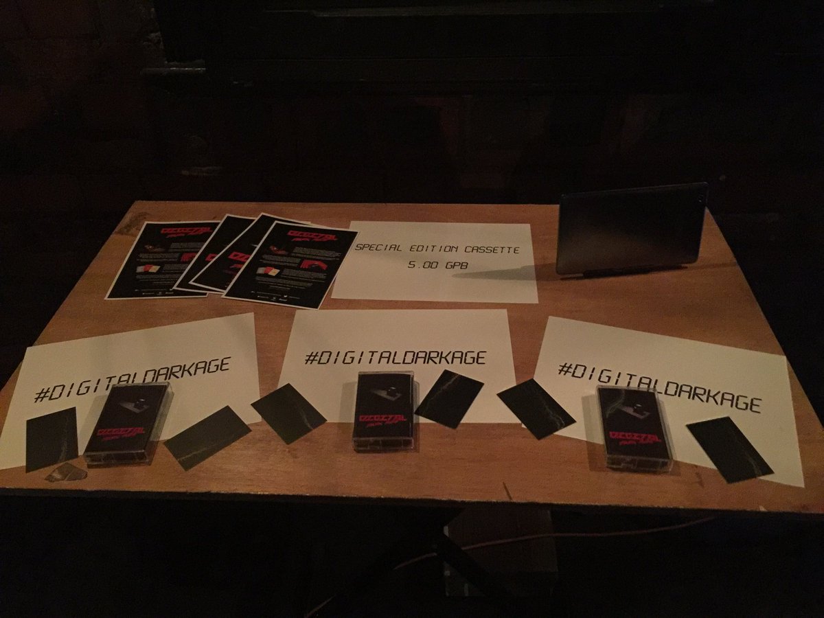 Futureworks_Mcr's tweet image. The #digitaldarkage event is in full flow at @EagleInnSalford. Cassette tapes on sale too. Amazing work @MartynAudio