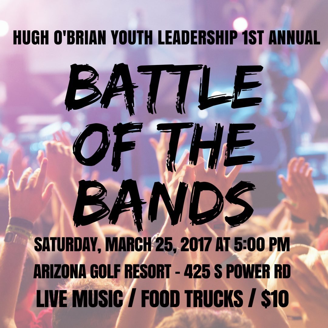 SpectrumHues's tweet photo. If you like bands and/or battles, come to Arizona Golf Resort on March 25th to watch our band battle other bands and maybe win. Or not. https://t.co/yvmNjvNuZu