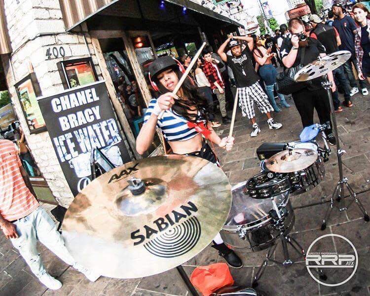 ChanelBracy's tweet photo. #sxsw2017 #austin #timbales #icewaterpercussion #loscabosdrumsticks #jamtecusa https://t.co/pAoEisDPSy