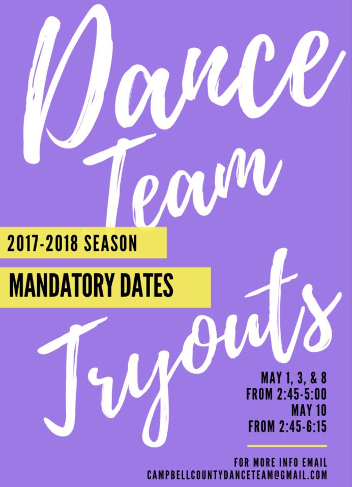 CCHSDT's tweet photo. Next season will be here before we know it! Email campbellcountydanceteam@gmail.com with questions/more information #savethedate #cchsdt https://t.co/QkdYrp1XrX