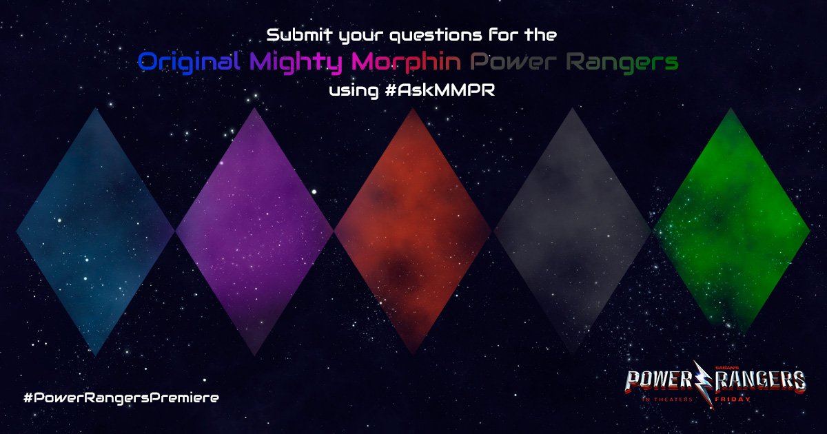 PowerRangers's tweet photo. Ranger Nation, are you ready?! On 3/22, the original MMPR cast will be at #PowerRangersPremiere! ⚡️ Ask your Qs for the squad using #AskMMPR https://t.co/uoVVUQnuHJ