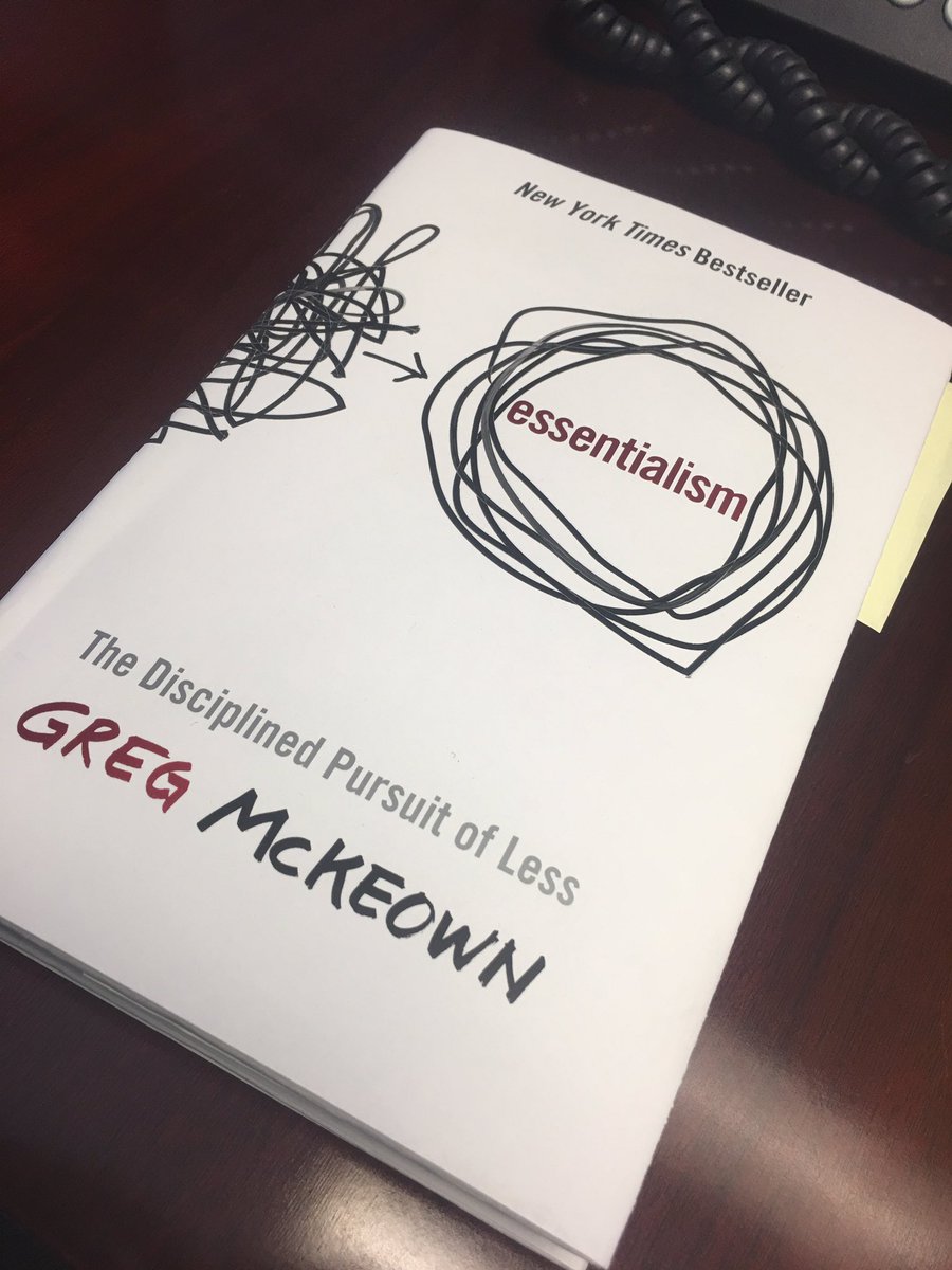 JoshHares76's tweet photo. Our CEO @KimStatesBBB had us read this. Essential Intent. So powerful. #denverbbb #essentialism #greatbook https://t.co/I4XIlozYMe